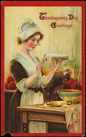 ca. 1910s --- Thanksgiving Day Greetings --- Image by © Rykoff Collection/CORBIS
